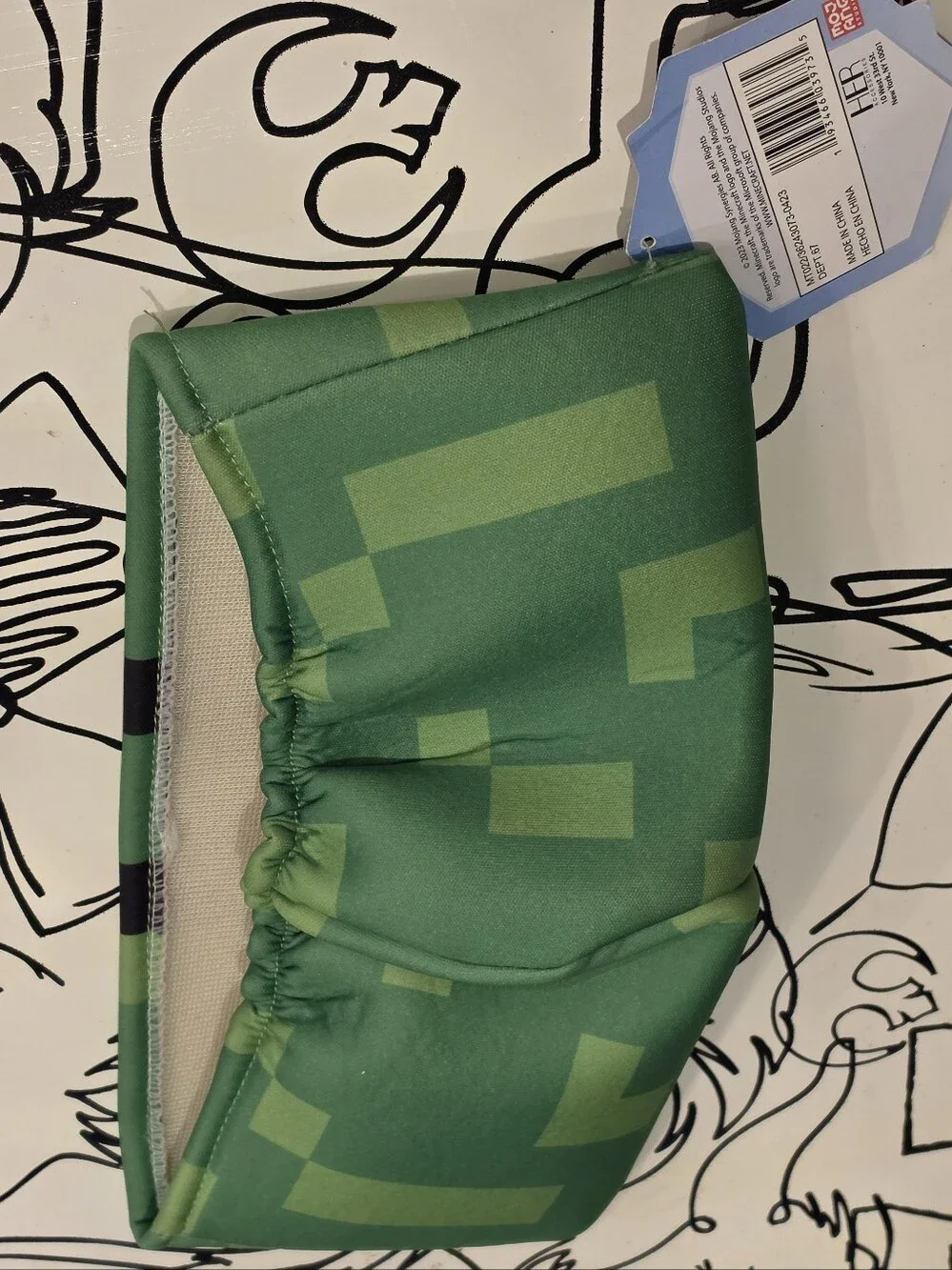 Minecraft Creeper Beanie Hat Zipper Pocket Novelty Cap Youth Kids OSFM NWT